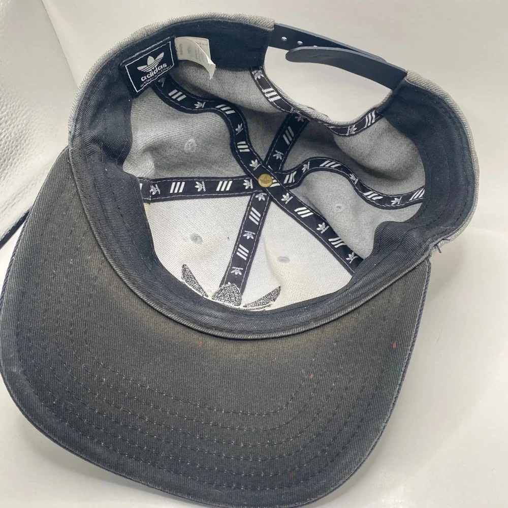 Adidas Originals Trefoil Snapback Hat Men OSFM‎ Grey Purple Wool Blend Flat Brim